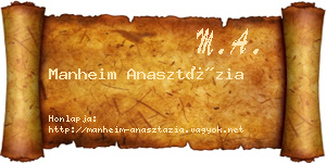 Manheim Anasztázia névjegykártya